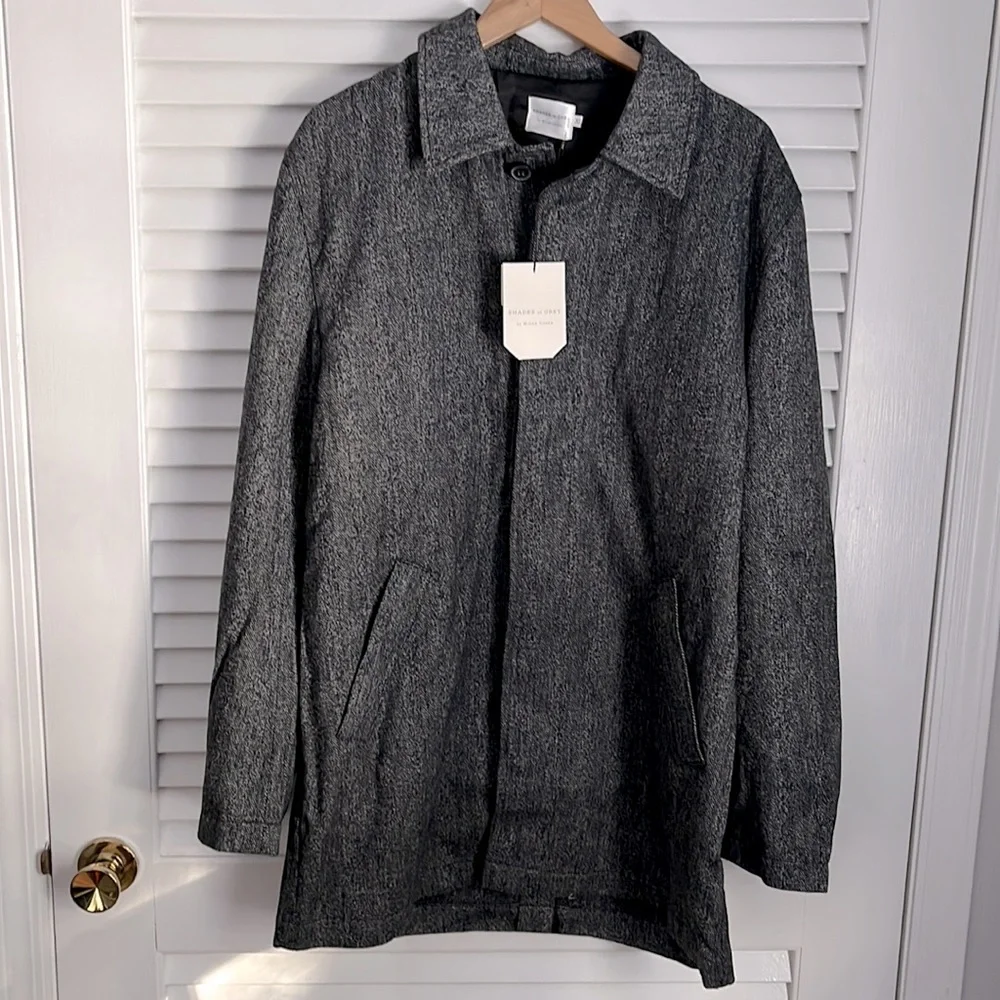NWT Shades of Grey by Micah Cohen Mac Jacket Herringbone Wool Coat